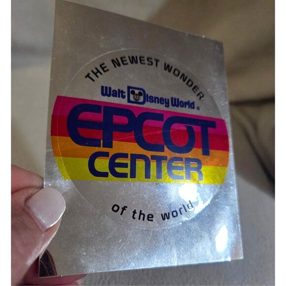 Vtg 1982 Rare Walt Disney World Epcot Center Foil Sticker Decal Newest Wonder - Picture 2 of 4